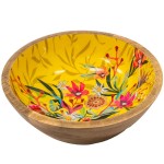 Grande coupelle en bois ronde Floral - Allen Designs