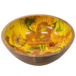 Grande coupelle en bois ronde Tournesols - Van Gogh