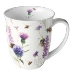 Tasse en Porcelaine Fine Abeilles et Chardons