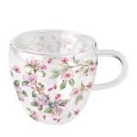 Tasse  th en verre double paroi 200 ml - closion de printemps