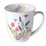 Mug en porcelaine fine bonjour le printemps  0,4 litre