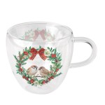 Tasse  th moineaux en verre double paroi