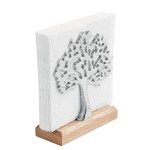 Porte-serviettes bois de manguier et mtal arbre argent