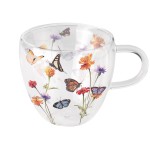 Tasse  th en verre double paroi jardin des papillons 200 ml