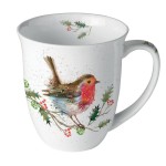Mug en porcelaine fine Rouge-gorge de Noël Mug en porcelaine fine Rouge-gorge de Noël