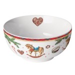 Bol de No�l cheval � bascule porcelaine 40 cl