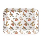 Plateau rectangulaire oiseaux et baies  46,5 x 32,5 cm