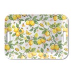 Plateau rectangulaire en mlamine citrons et papillons
