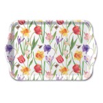 Mini plateau fleurs printanires et abeilles 20,5 x 13,5 cm