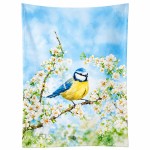 Torchon coton m�sange bleue 70 x 50 cm