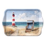 Mini plateau rectangulaire en mlamine plage et phare