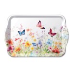 Mini plateau rectangulaire en mlamine Fleurs et papillons