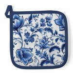 Manique de cuisine florale bleue 20 x 20 cm