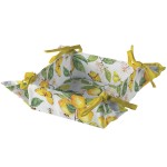 Corbeille � pain coton citrons et papillons