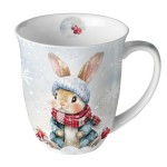 Mug en porcelaine fine lapin d'hiver 40 cl