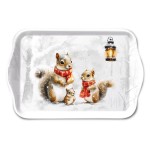 Mini-plateau en m�lamine famille �cureuils d�hiver