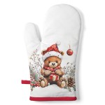 Gant de cuisine ourson de No�l avec cadeau 30 � 18 cm