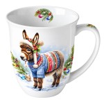 Mug de No�l �ne en pull d'hiver porcelaine fine 400 ml
