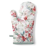 Gant de cuisine fleurs et baies rouges de No�l 30 � 18 cm