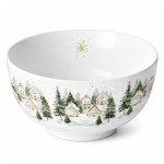 Bol en porcelaine fine village de no�l