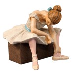 Figurine L�Attente Degas danseuse en r�sine 8,5 cm