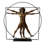 Figurine Léonard de Vinci l’homme de vitruve 41 cm Figurine Léonard de Vinci l’homme de vitruve 41 cm