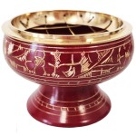 Porte encens à charbon Rouge en laiton
