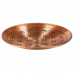 Assiette d�co de cuivre motif fleur de vie