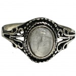 Bague ajustable en laiton et cristal de roche