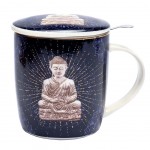 Mug avec infuseur mtal - Bouddha bleu Nuit