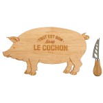 Coffret planche ap�ritif bambou Tout est bon dans le cochon