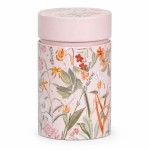 Bo�te � th� rose fleurs 150 g double couvercle