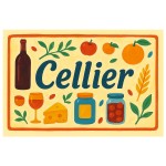 Plaque de porte en mtal Cellier