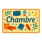 Plaque de porte en mtal Chambre