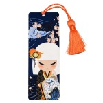 Marque-page Kimmidoll Minami avec pompon orange d�cor japonais